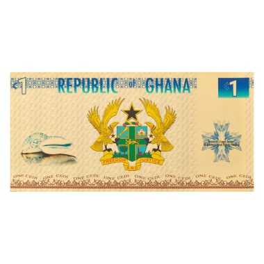 Billete de Oro 1 Cedi de República de Ghana Freedom 1/1000 oz reverse